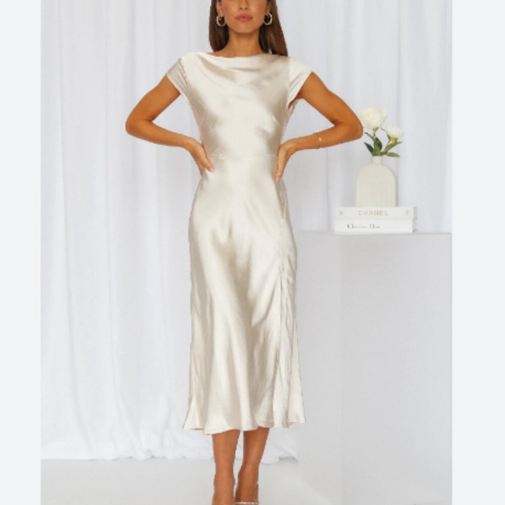 Hello Molly - Get In Formation Midi Dress - Champagne